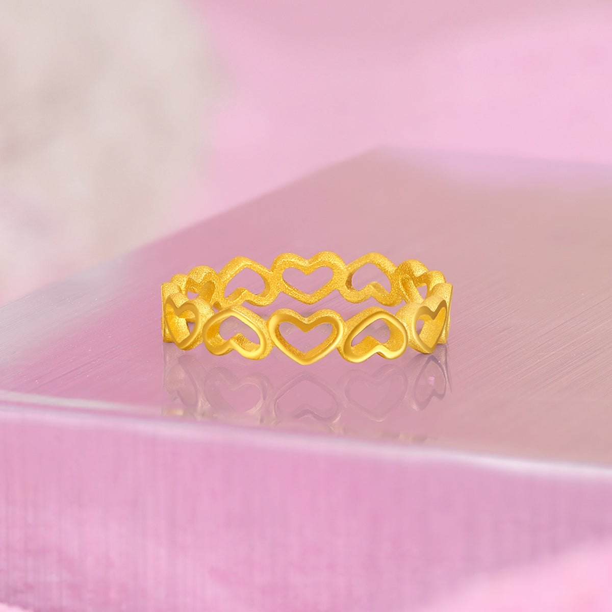 "Cute&Cool" 999 24K Gold Ring Heart 1.6-2.7g A0112043
