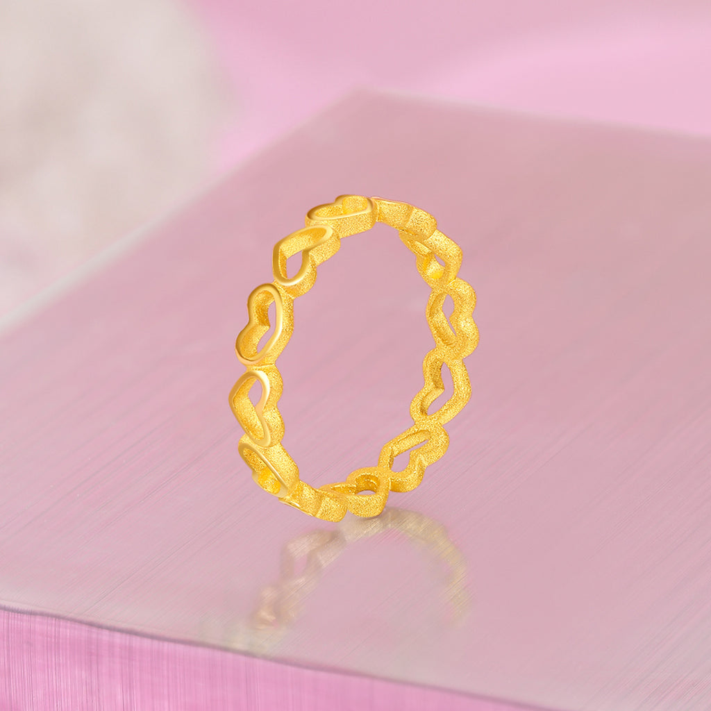 "Cute&Cool" 999 24K Gold Ring Heart 1.6-2.7g A0112043
