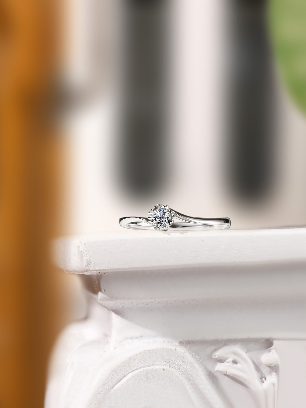 18K White Gold Ring Diamond 0.1ct 1.1-1.6g KGDB021231