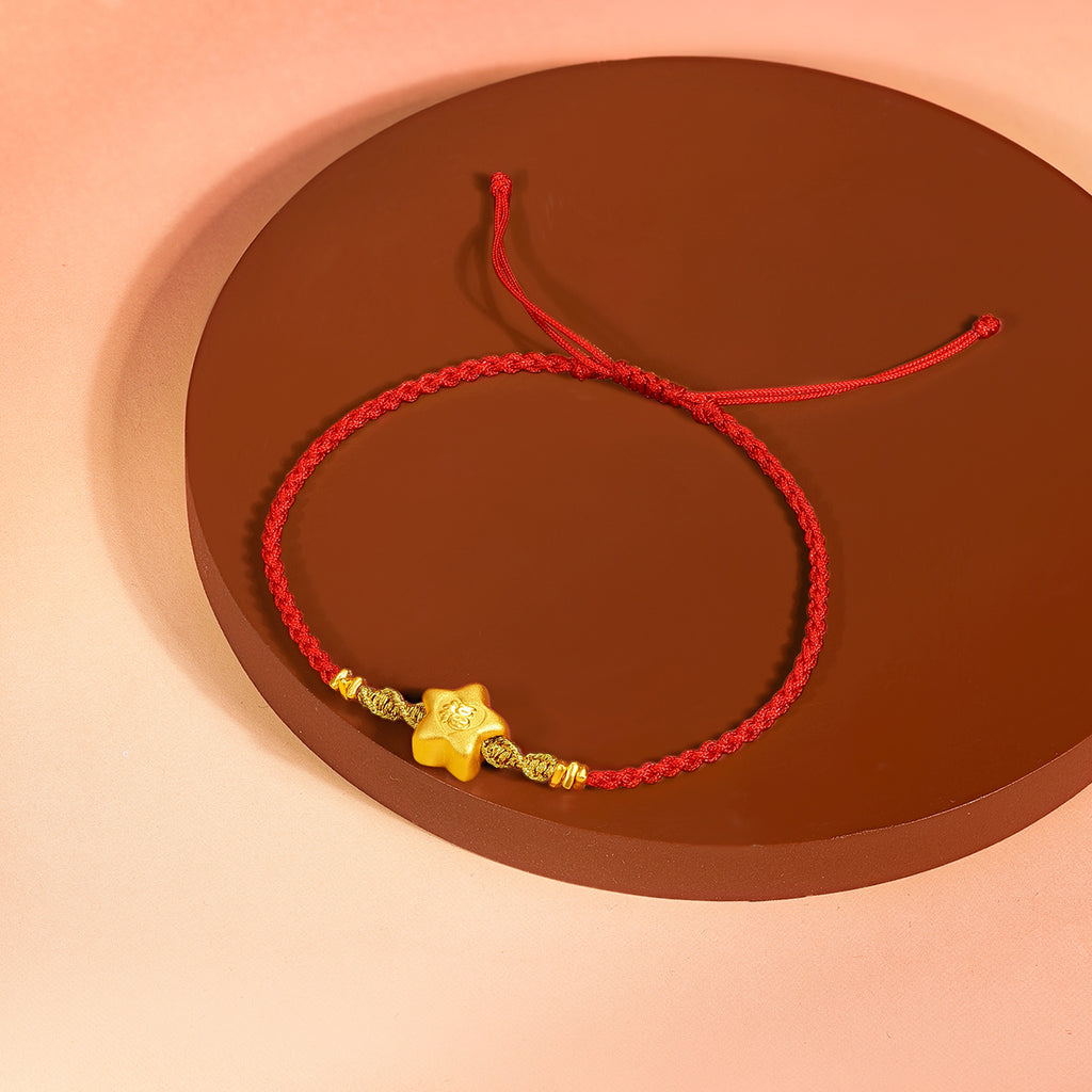 24K Gold Bracelet 0.8-1.1g Fu 福 A1712697