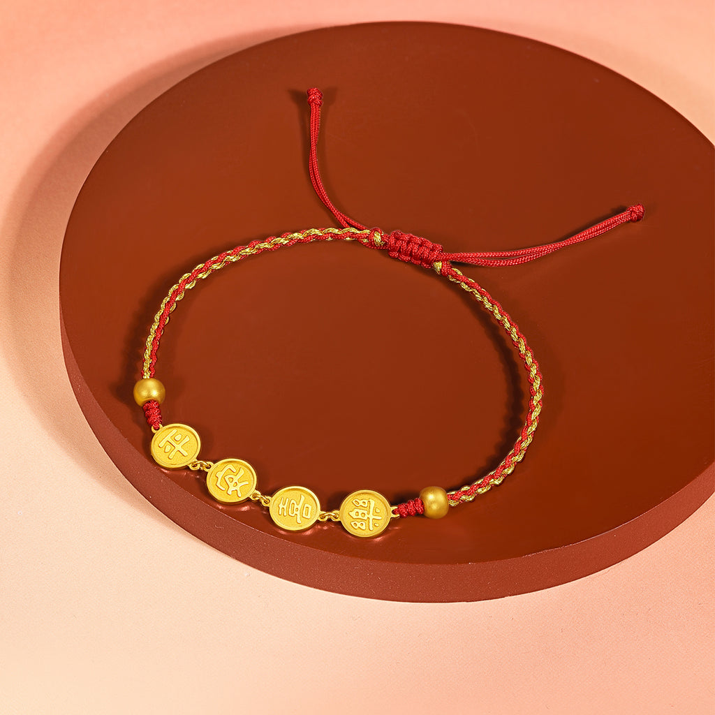 24K Gold Bracelet 1.65-1.95g Pinganxile 平安喜樂 A1712696