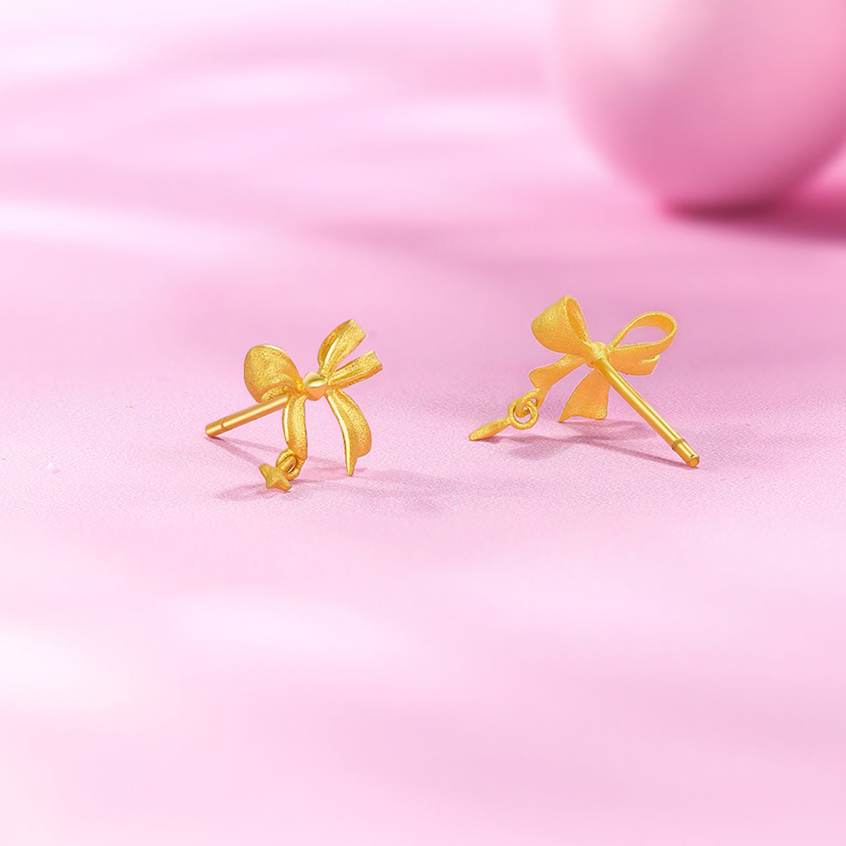 "Cute&Cool" 999 24K Gold Earrings Bow 1.2-1.5g A0912000