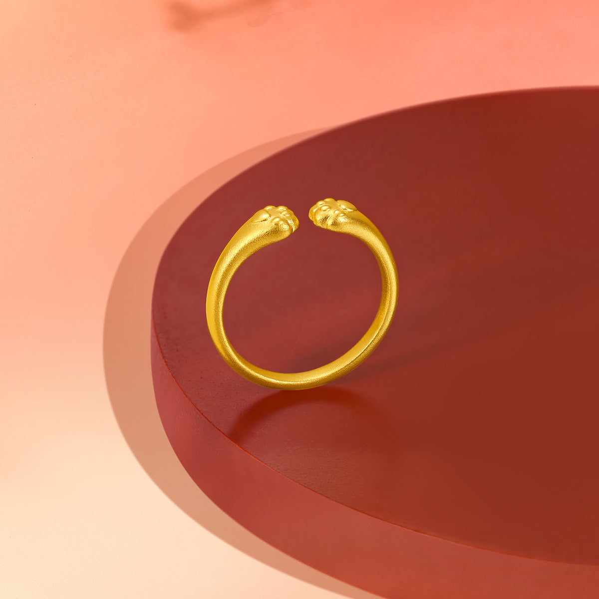 999 24K Gold Ring Cat's paw 3.8-4.5g A0112537
