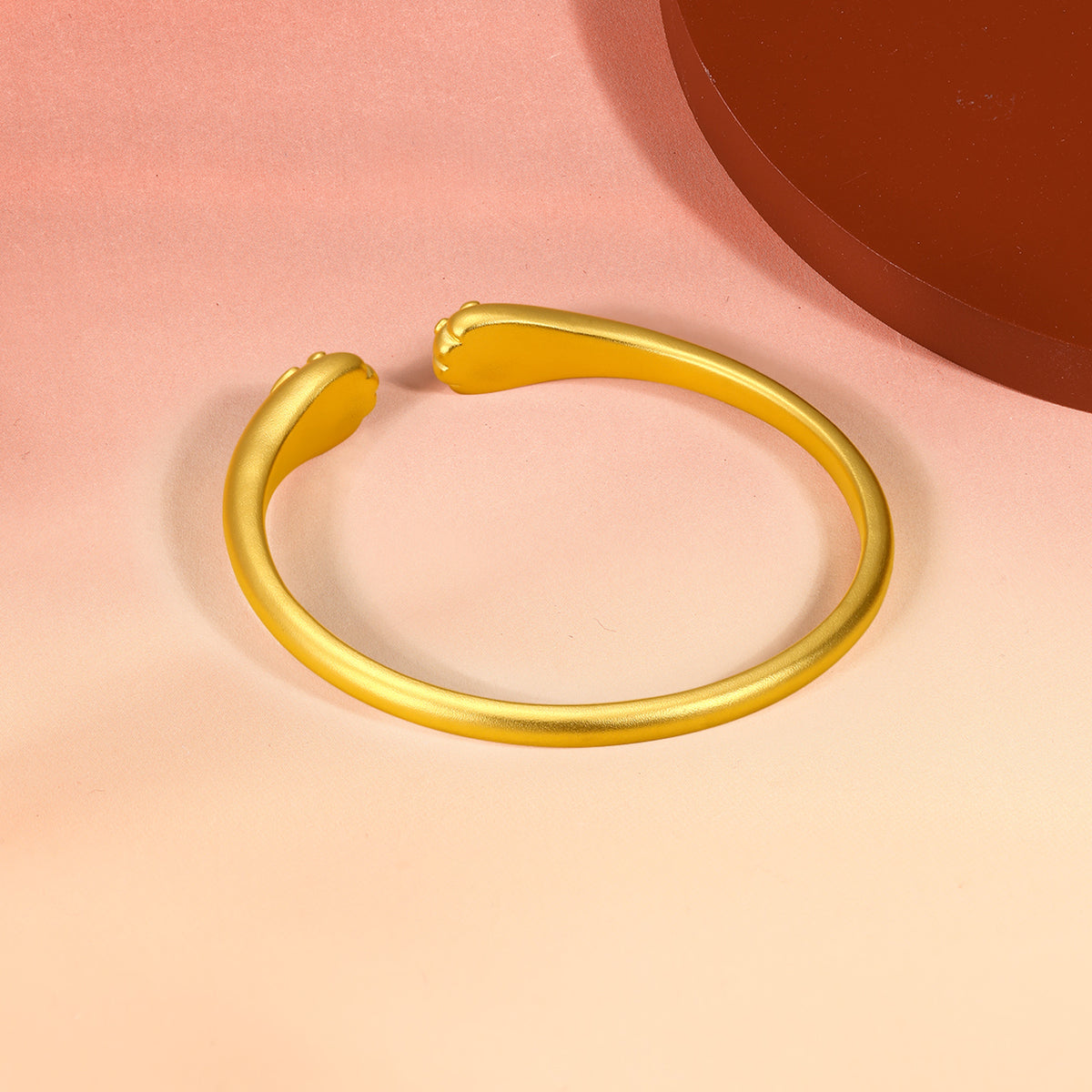 999 24K Gold Bangle Bracelet Cat's paw 32.5-33.6g A1012538