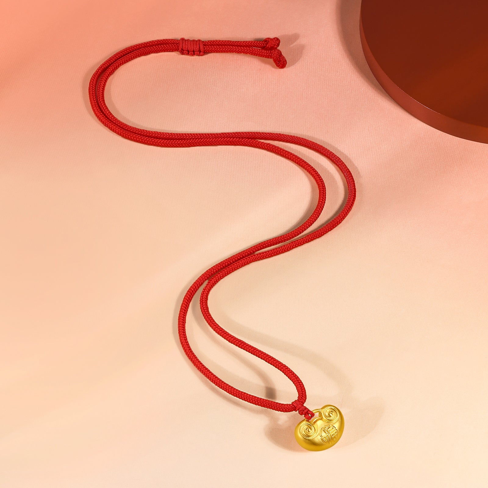 999.9 24K Gold Pendant Necklace 5.2-6.2g Ruyi 如意 A0412637