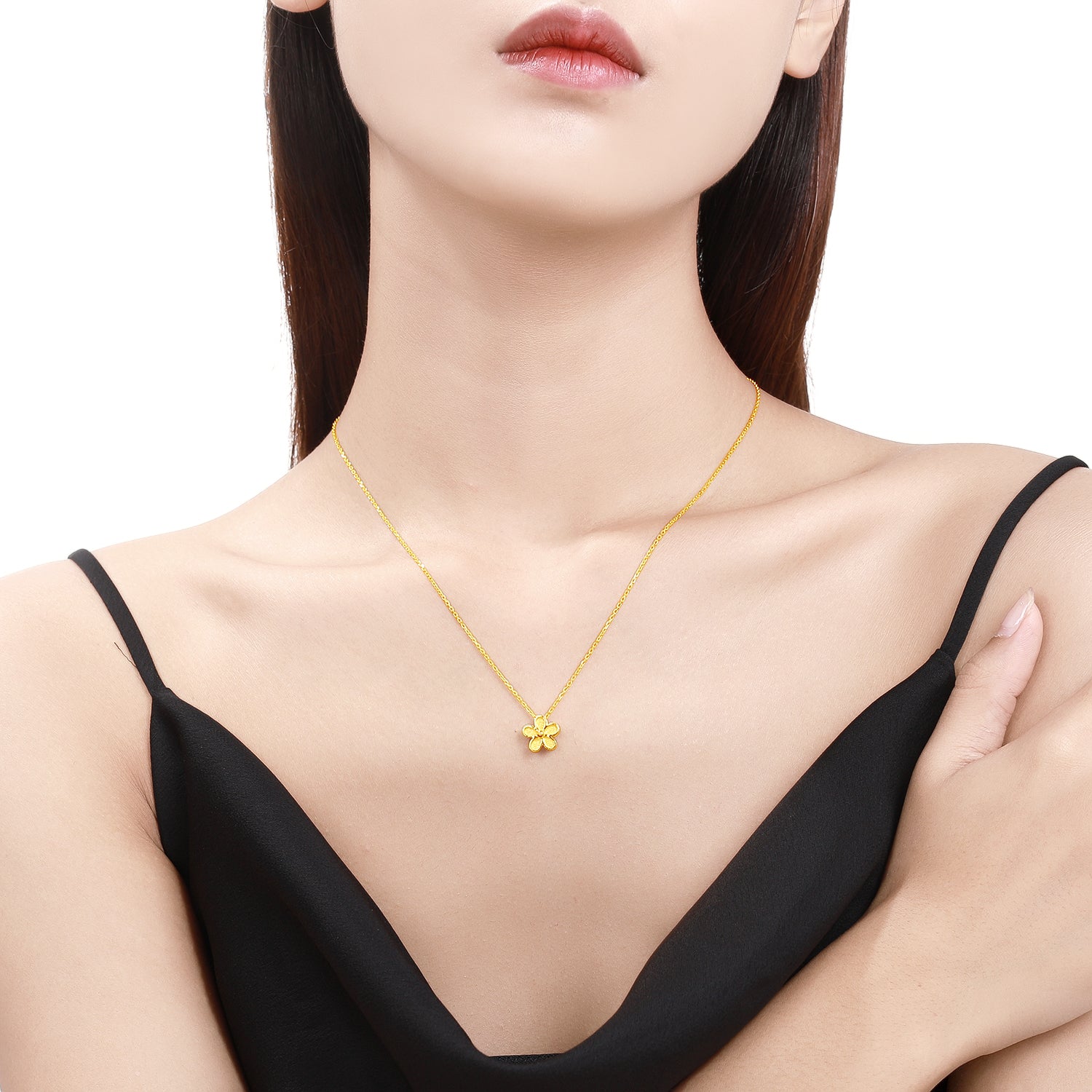   999 24K Gold Pendant Necklace              Flower 4.85-5.35g AA066593