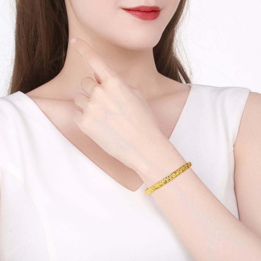 999 24K Gold Bangle Bracelet 16-18g AB102324