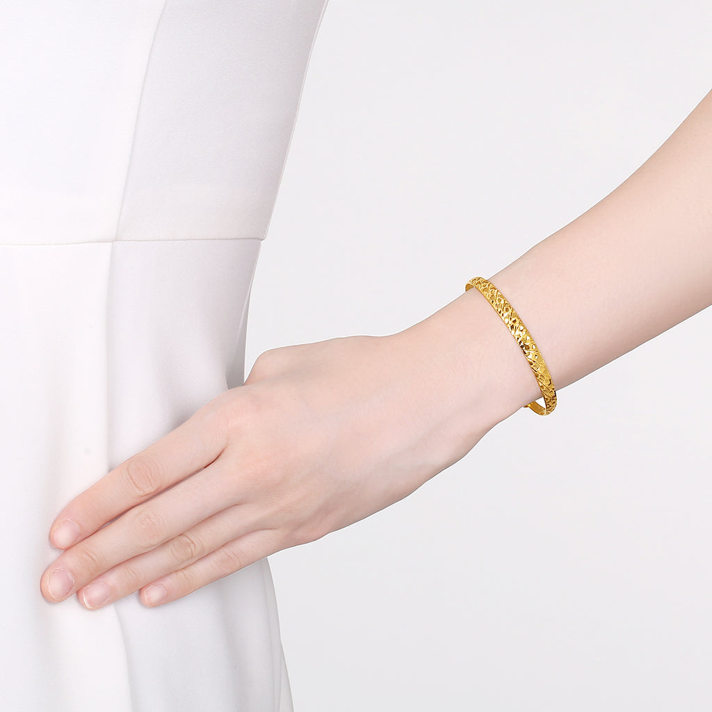 999 24K Gold Bangle Bracelet 16-18g AB102324