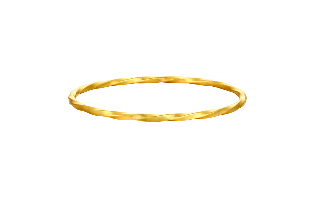 999 24K Gold Bangle Bracelet 14.5-16.5g A1011719