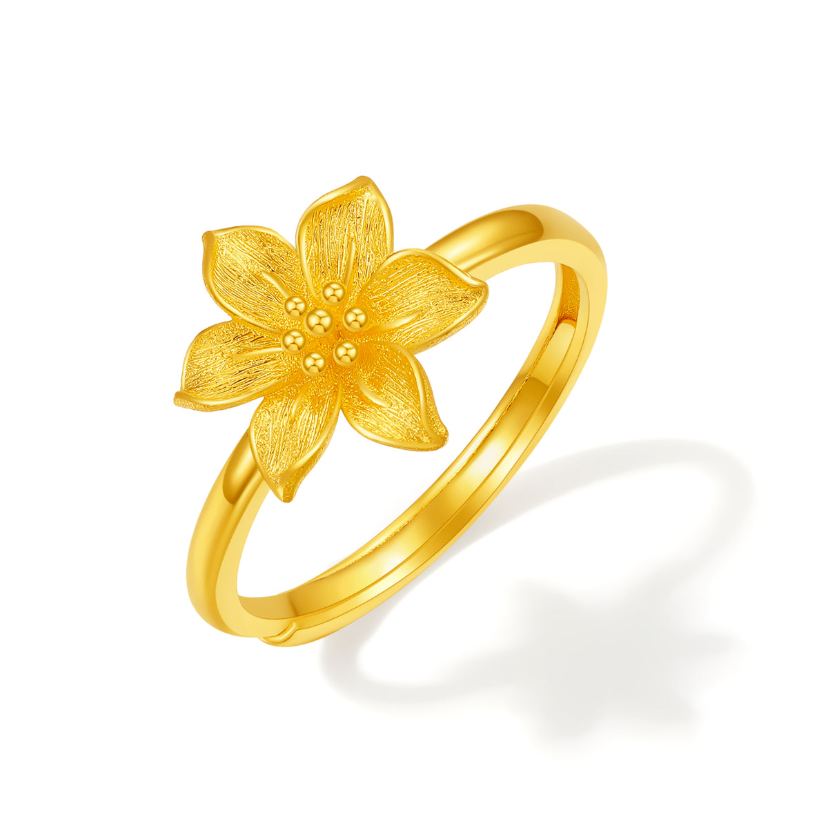 "Princess Wedding" 999 24K Gold Ring Flower 3.52-3.82g A0222059