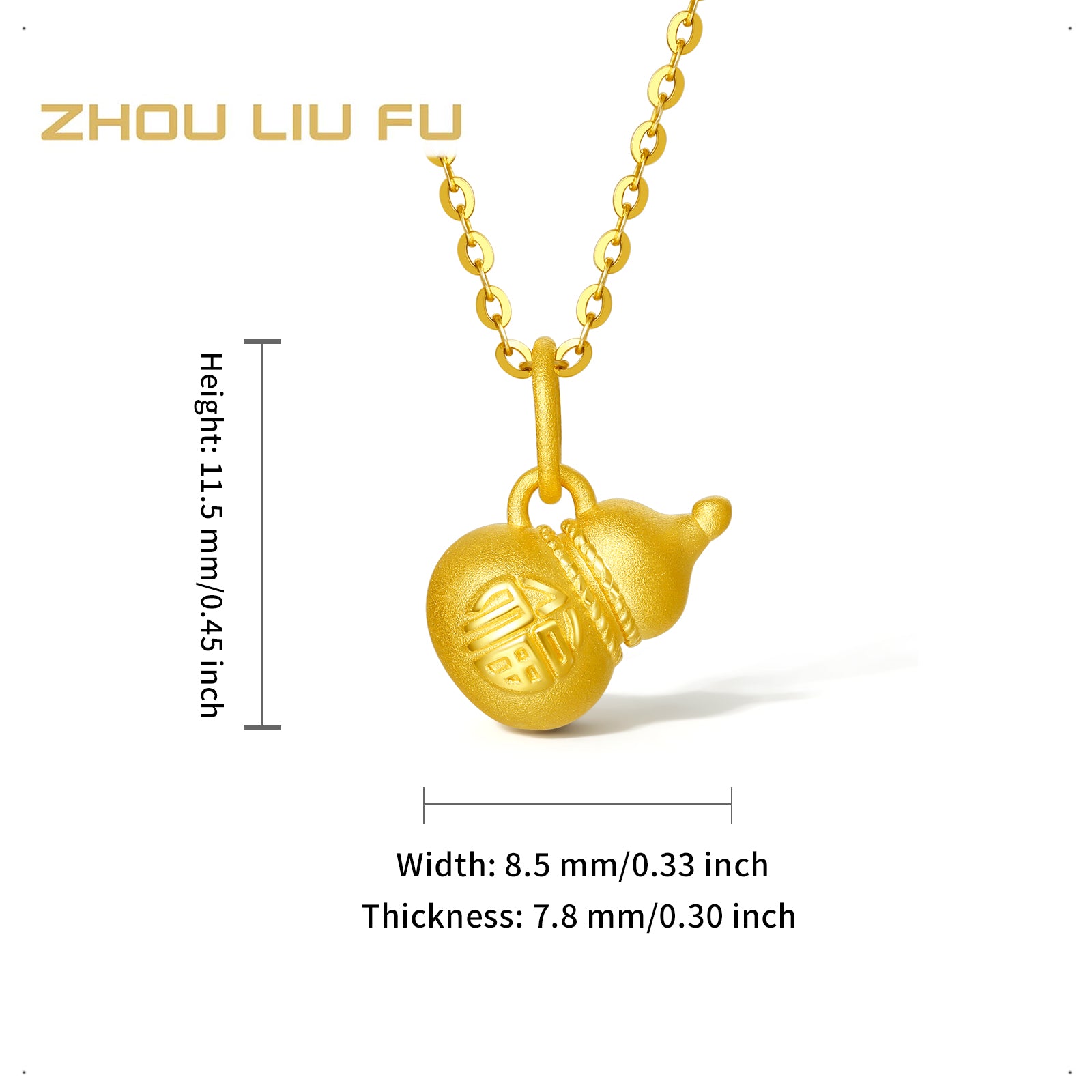 24K Gold Pendant 0.5-0.7g Hulu A0411570