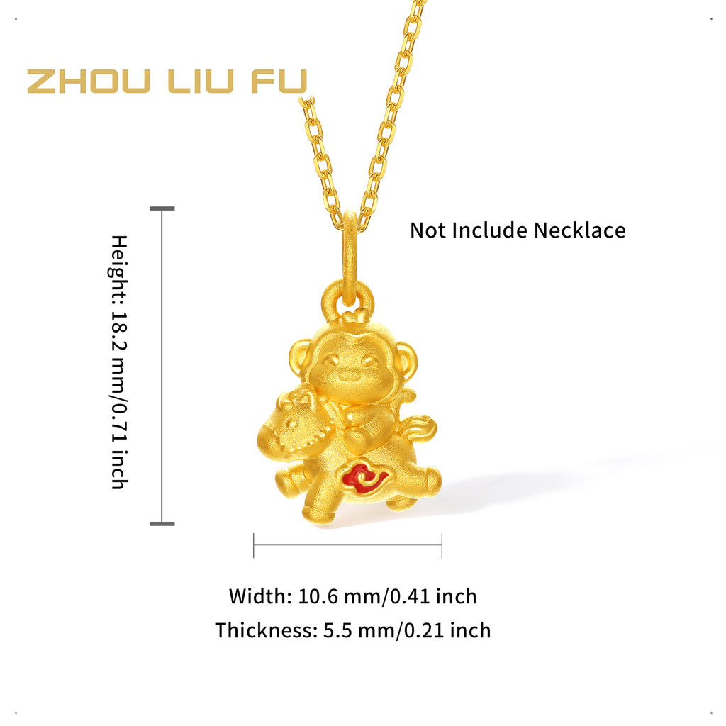 'Year of the Horse' 24K Gold Pendant Horse Monkey 1-1.3g A0416118