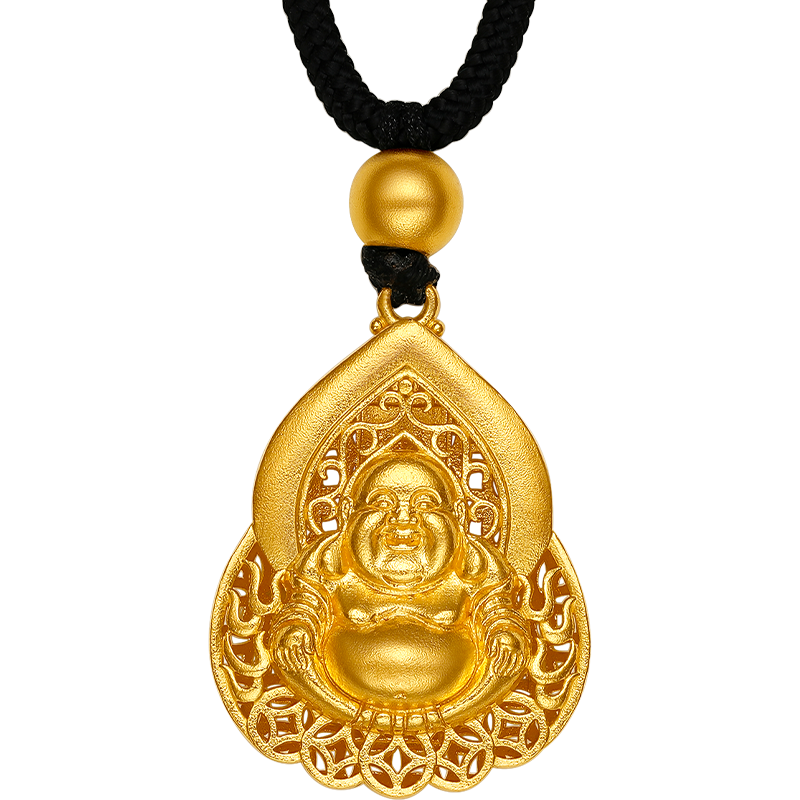 'Antiquity Gold' 999.9 24K Gold Pendant Necklace Buddha 6.8-8.3g A049201