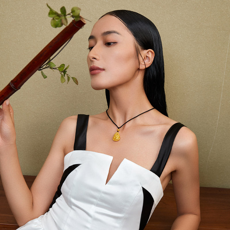 'Antiquity Gold' 999.9 24K Gold Pendant Necklace Buddha 6.8-8.3g A049201