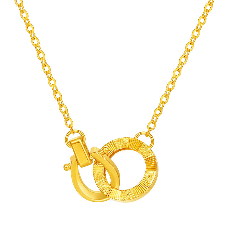 'Year of the Horse'  24K Gold Pendant Necklace/Bracelet Horseshoe A0615540 A0615541