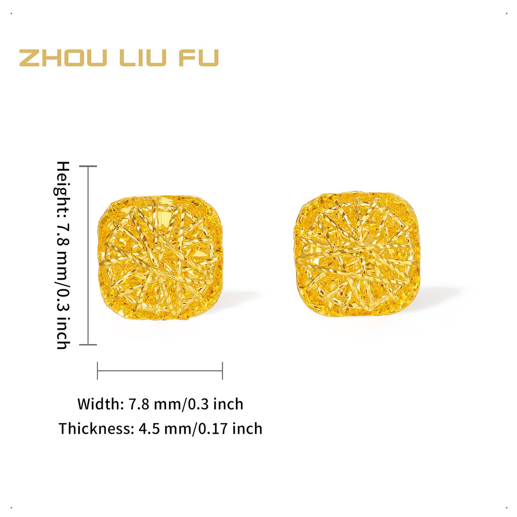 24K Gold Earrings Geometry 1.94-2.24g A0913173