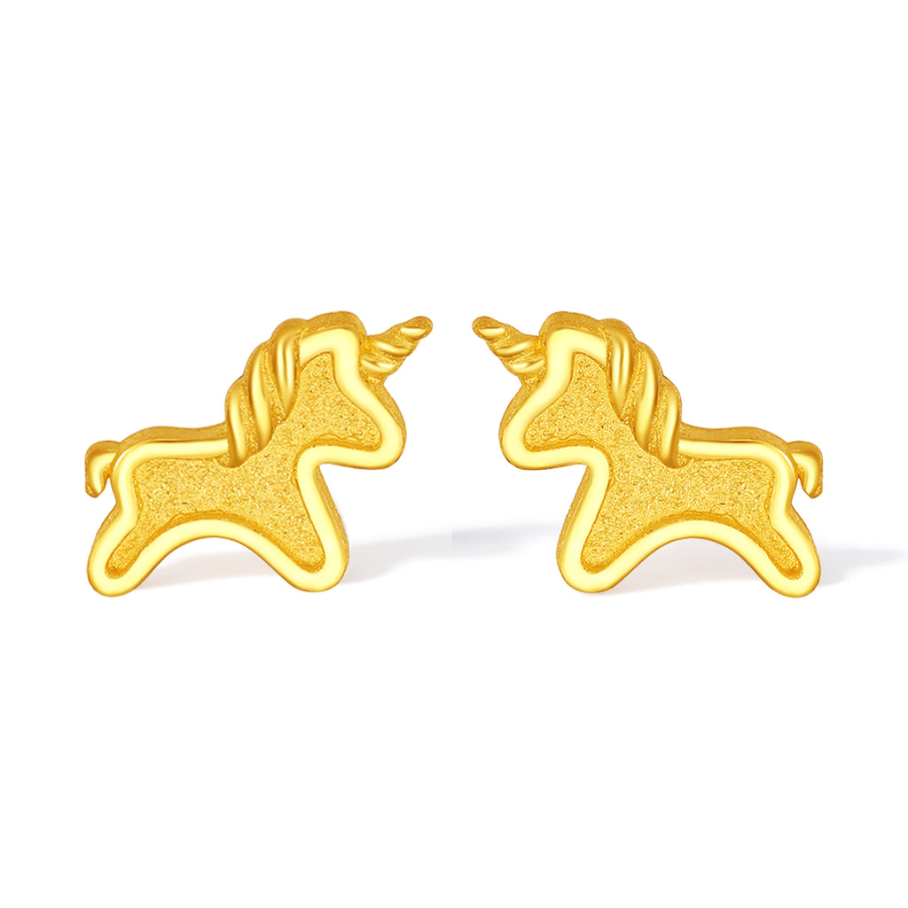 'Year of the Horse' 24K Gold Stud Earrings Horse 1.45-1.75g A0915548