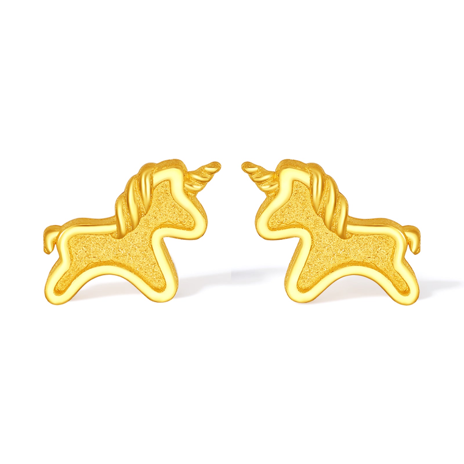 'Year of the Horse' 24K Gold Stud Earrings Horse 1.45-1.75g A0915548