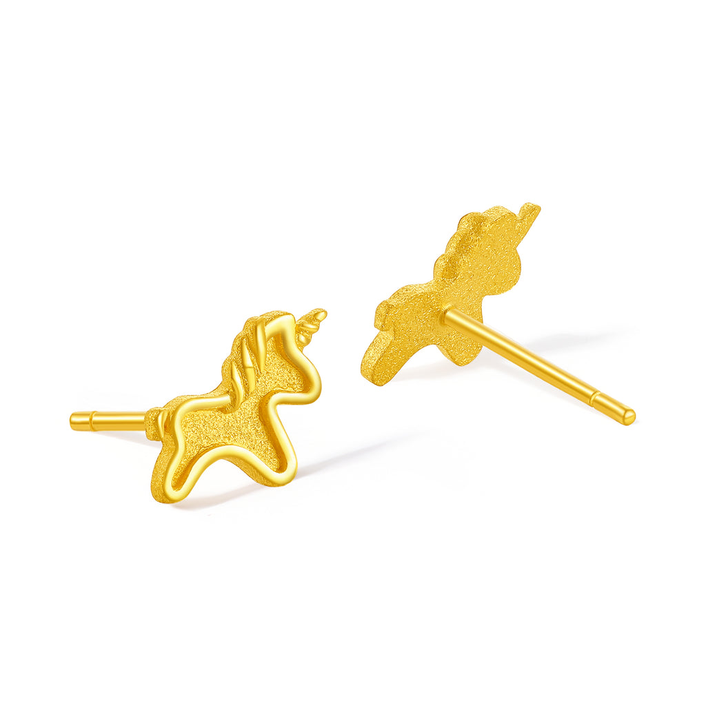 'Year of the Horse' 24K Gold Stud Earrings Horse 1.45-1.75g A0915548
