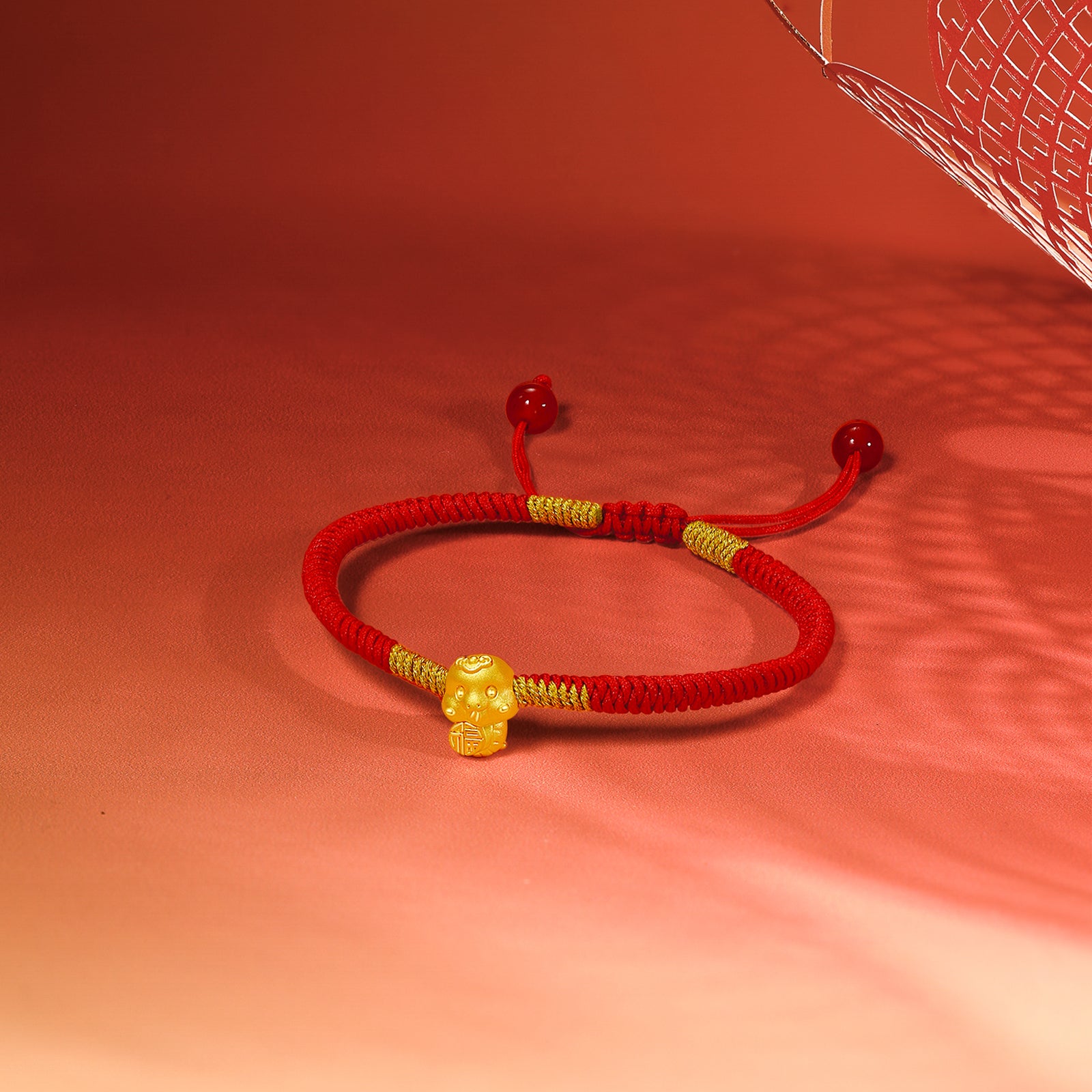 "Chinese Zodiac Snake" 24K Gold String Bracelet Snake 0.35-0.5g A1713121