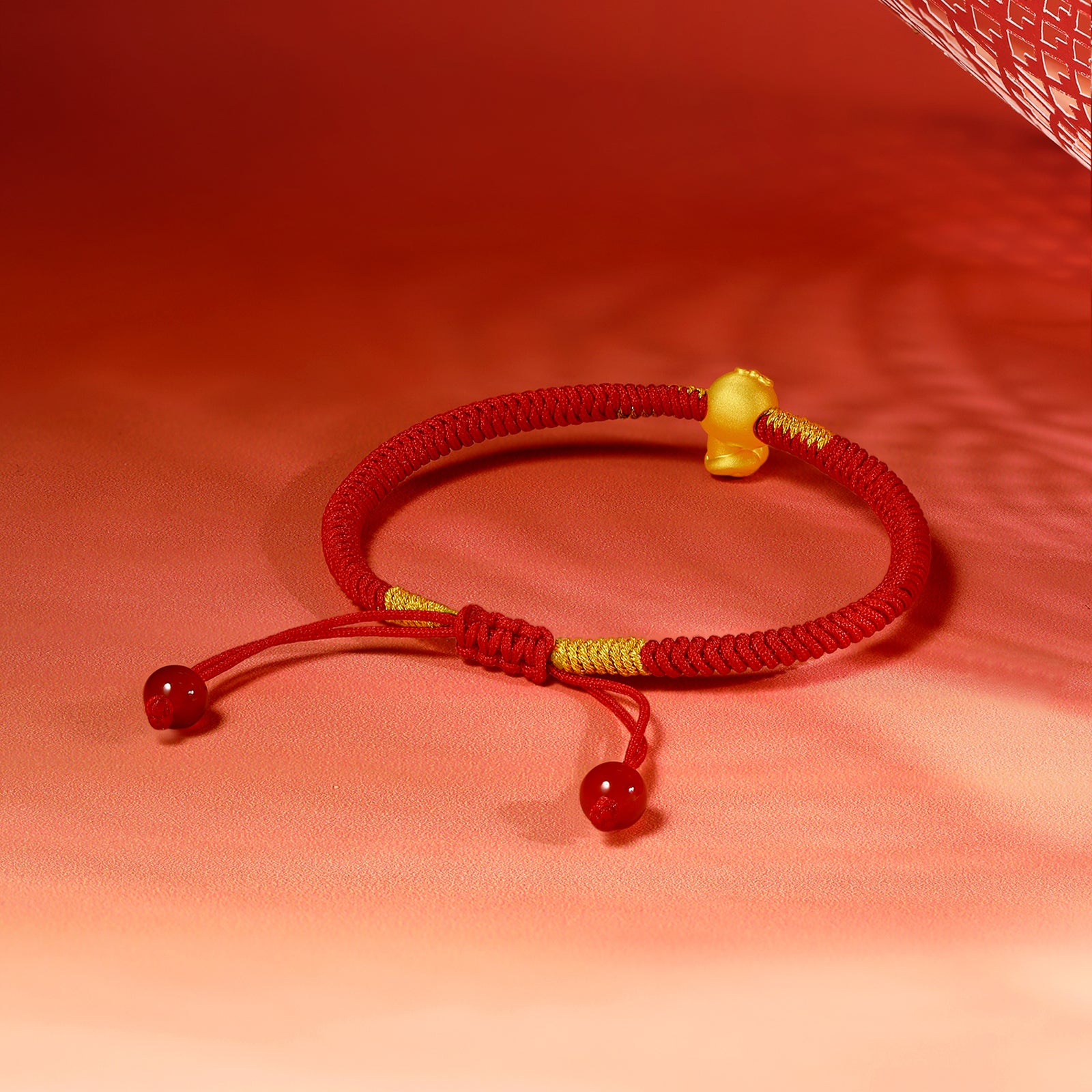 "Chinese Zodiac Snake" 24K Gold String Bracelet Snake 0.35-0.5g A1713121
