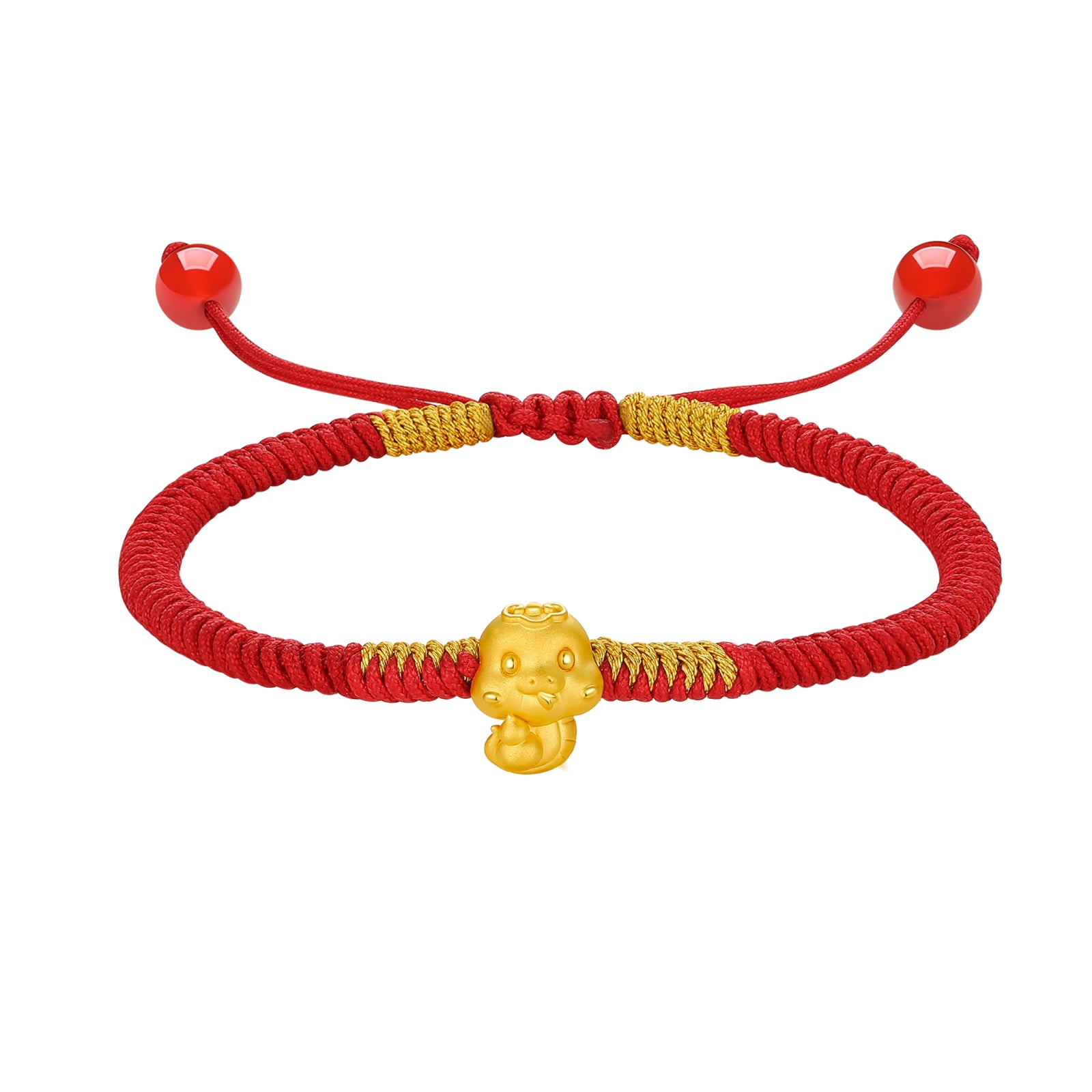 "Chinese Zodiac Snake" 24K Gold String Bracelet Snake 0.35-0.5g A1713123