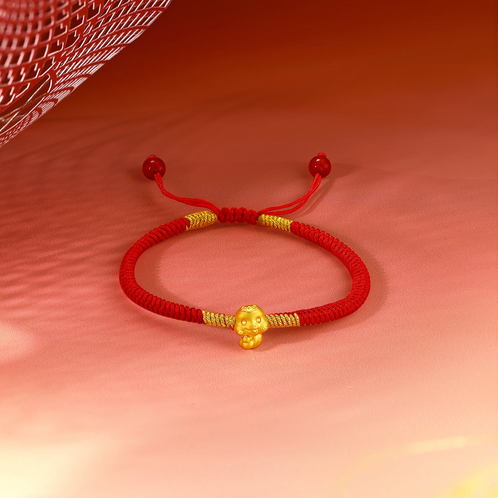 "Chinese Zodiac Snake" 24K Gold String Bracelet Snake 0.35-0.5g A1713123