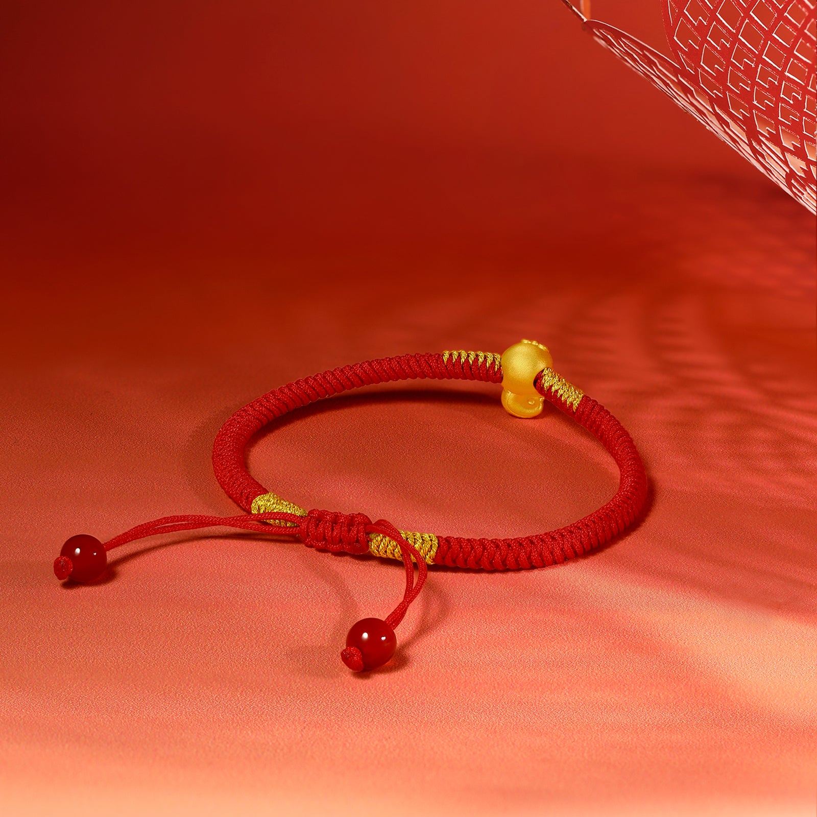 "Chinese Zodiac Snake" 24K Gold String Bracelet Snake 0.35-0.5g A1713123