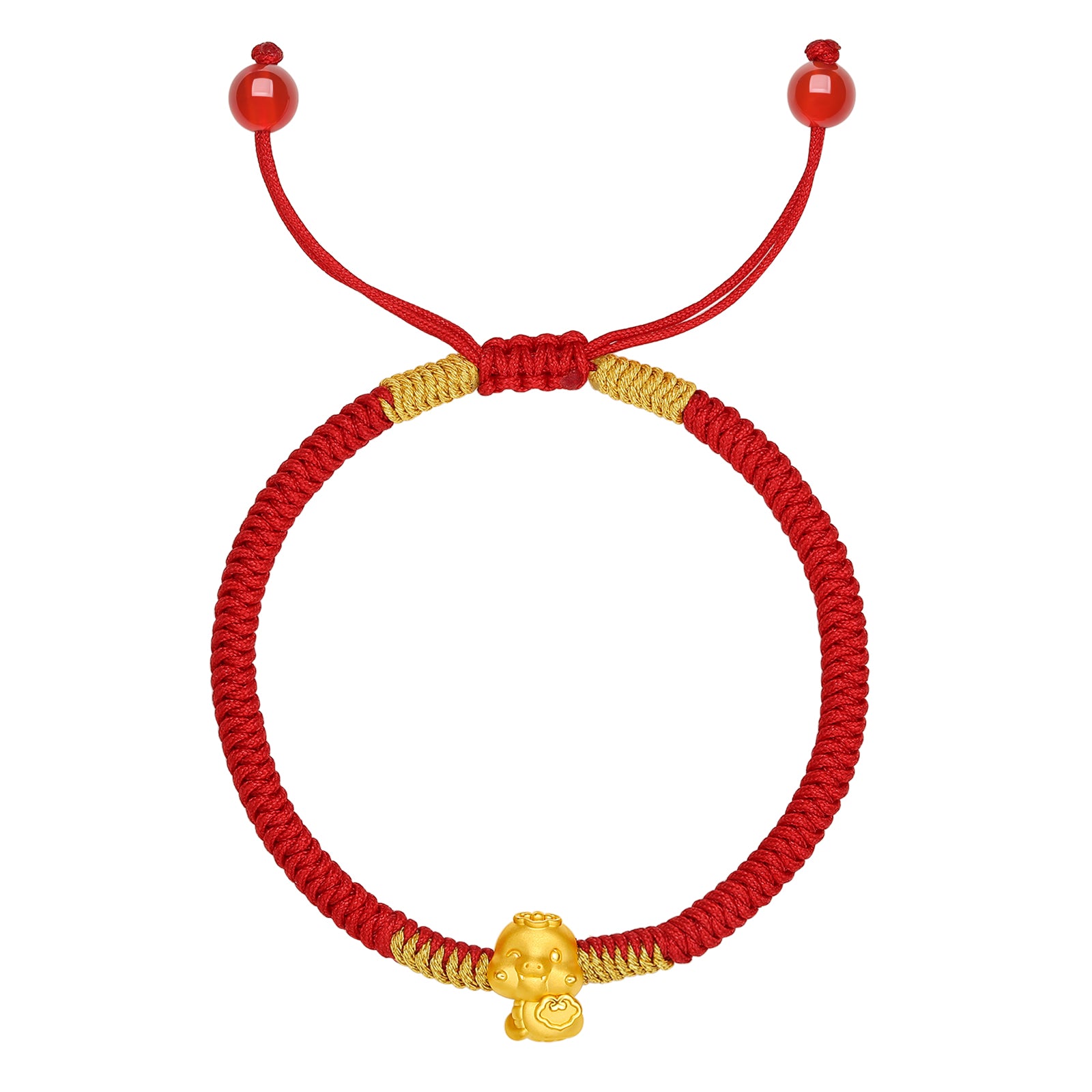 "Chinese Zodiac Snake" 24K Gold String Bracelet Snake 0.35-0.5g A1713124