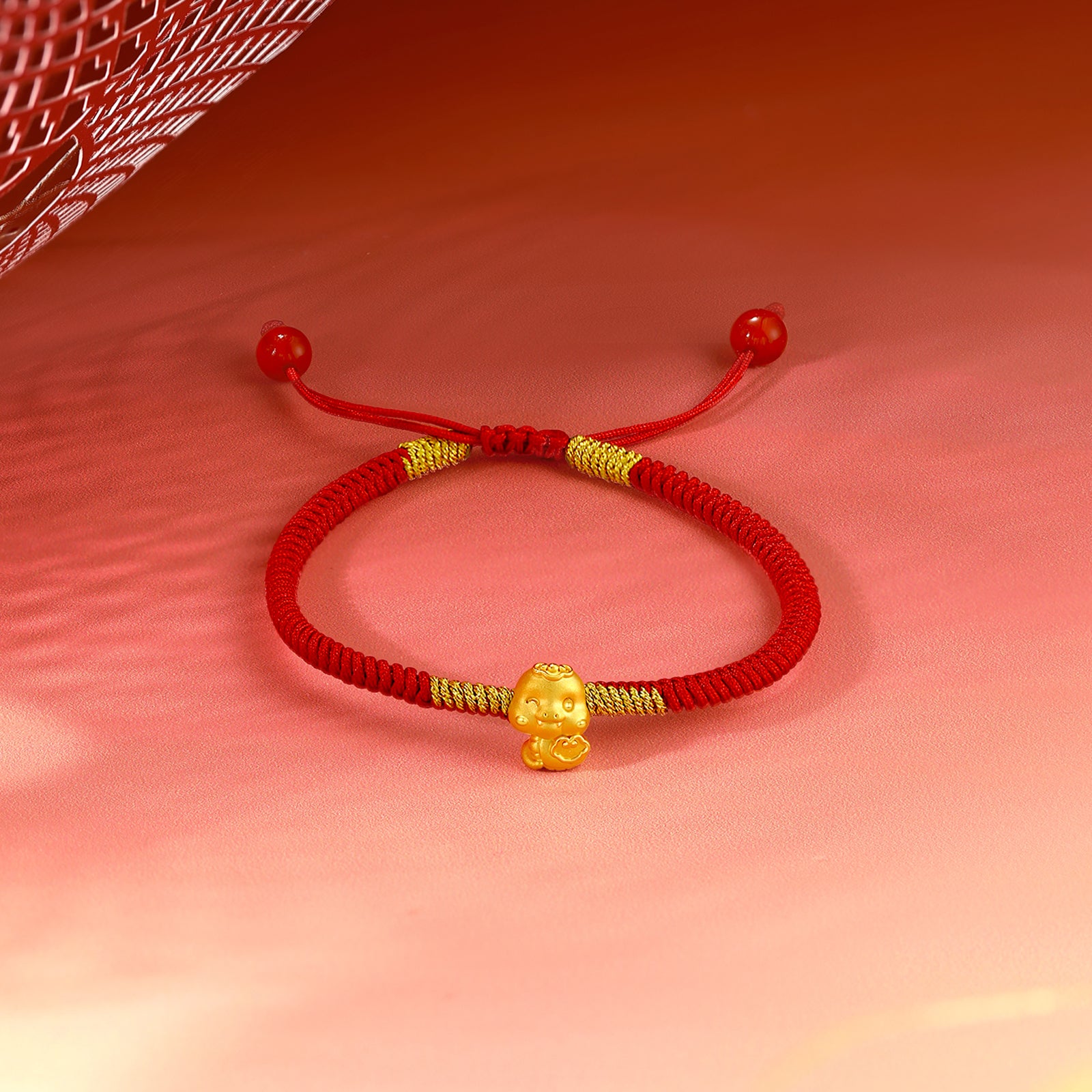 "Chinese Zodiac Snake" 24K Gold String Bracelet Snake 0.35-0.5g A1713124