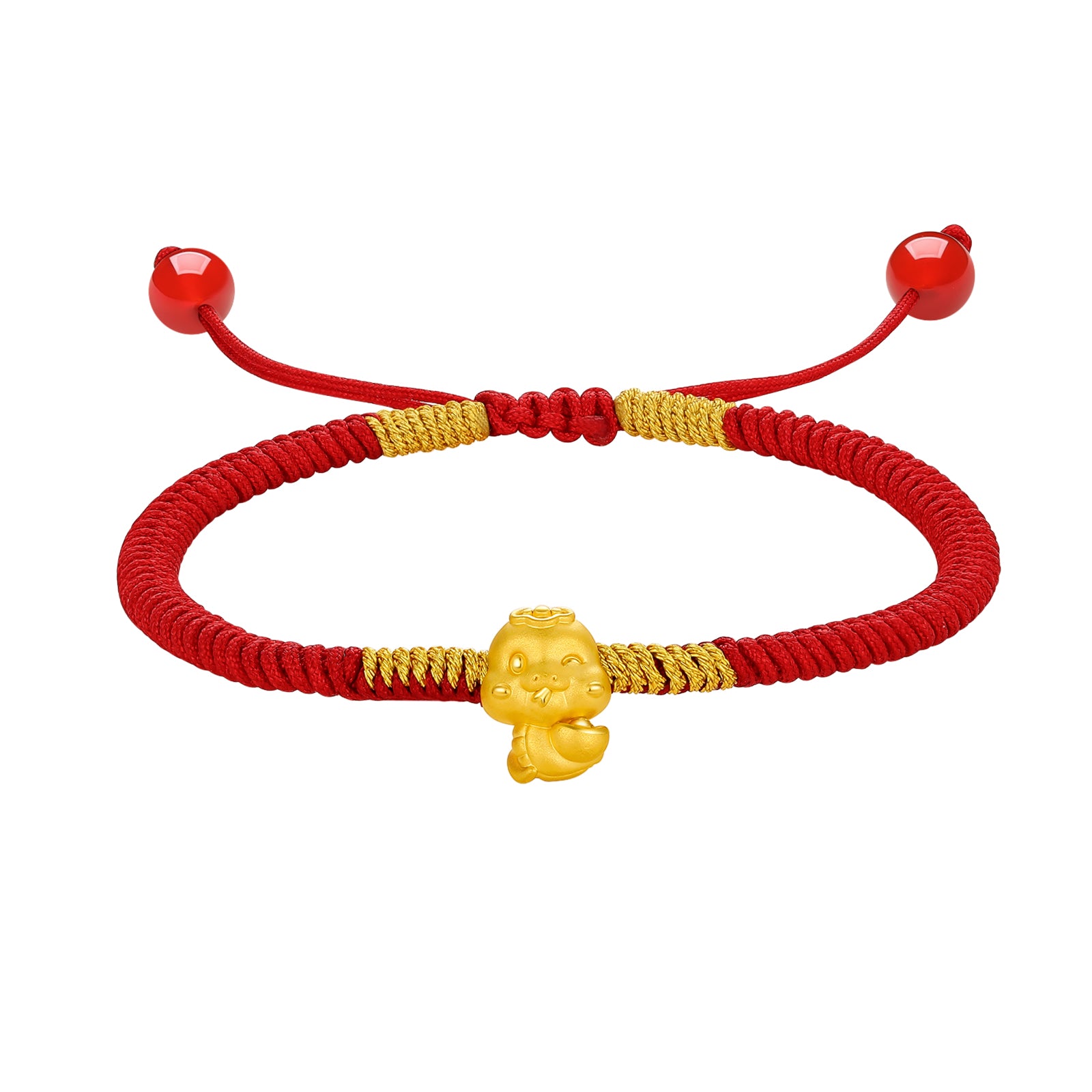 "Chinese Zodiac Snake" 24K Gold String Bracelet Snake 0.35-0.5g A1713125