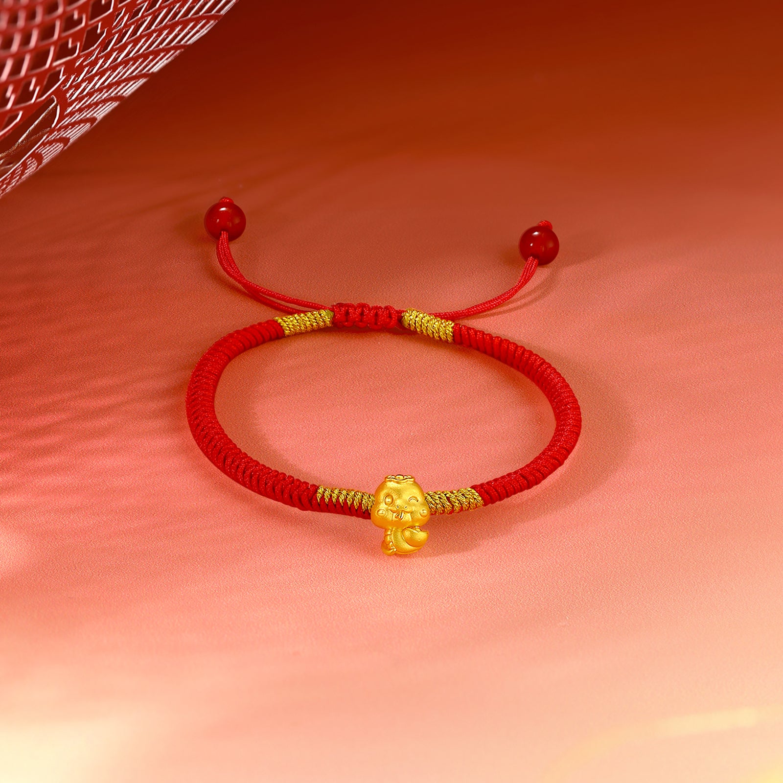 "Chinese Zodiac Snake" 24K Gold String Bracelet Snake 0.35-0.5g A1713125