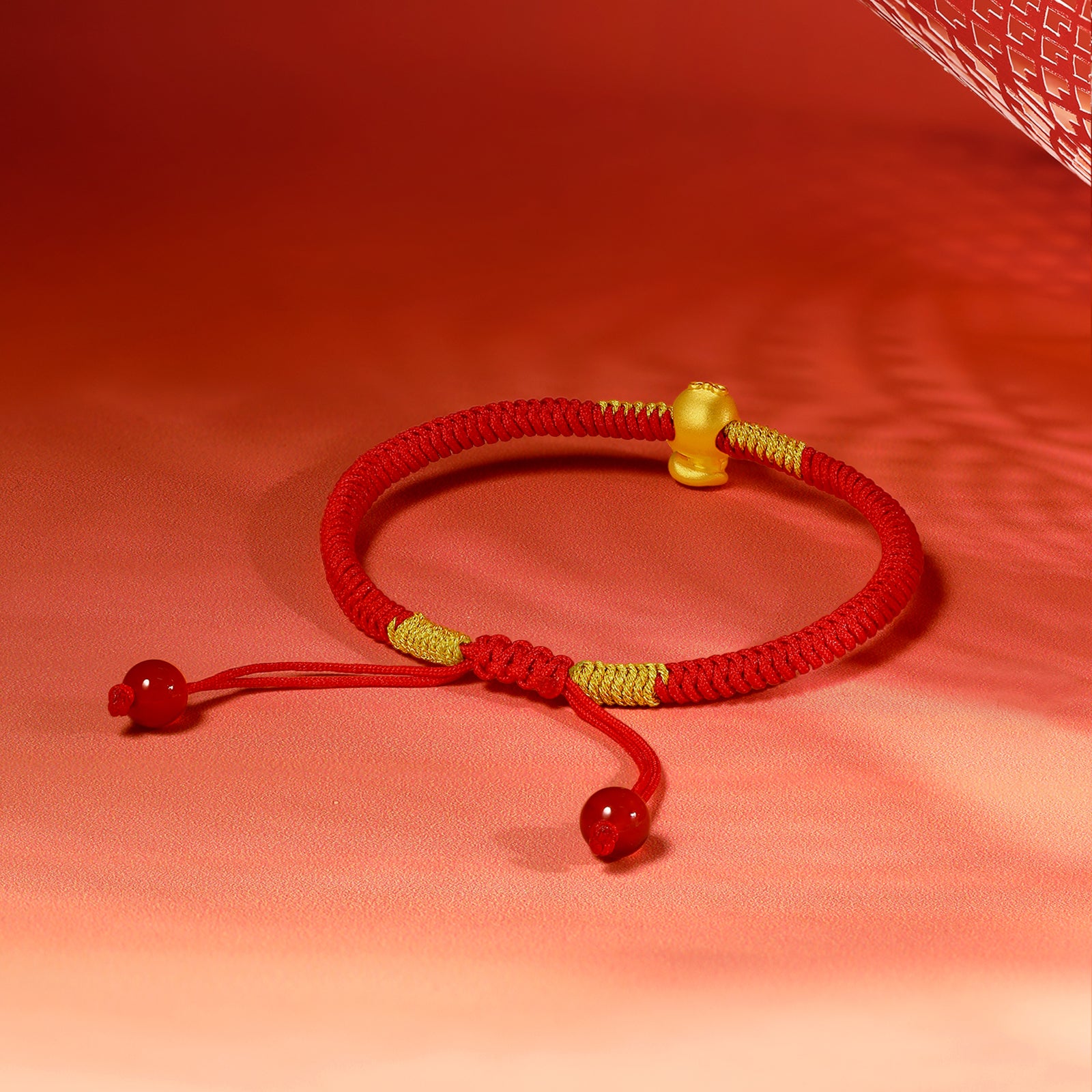 "Chinese Zodiac Snake" 24K Gold String Bracelet Snake 0.35-0.5g A1713125