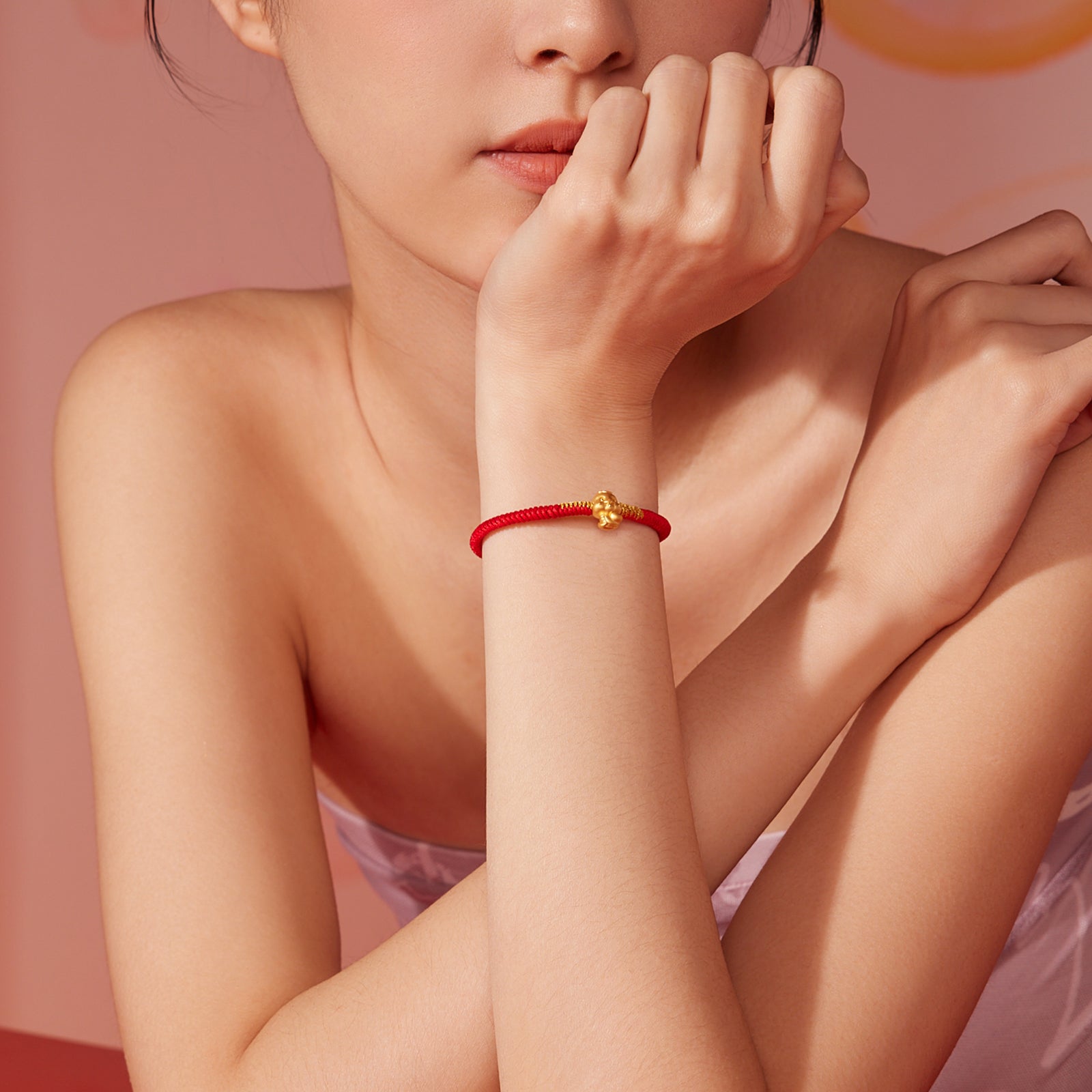 "Chinese Zodiac Snake" 24K Gold String Bracelet Snake 0.35-0.5g A1713125