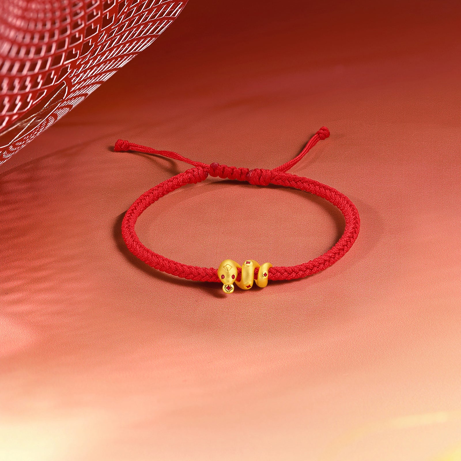 "Chinese Zodiac Snake" 24K Gold String Bracelet Snake 0.6-0.9g A1714412