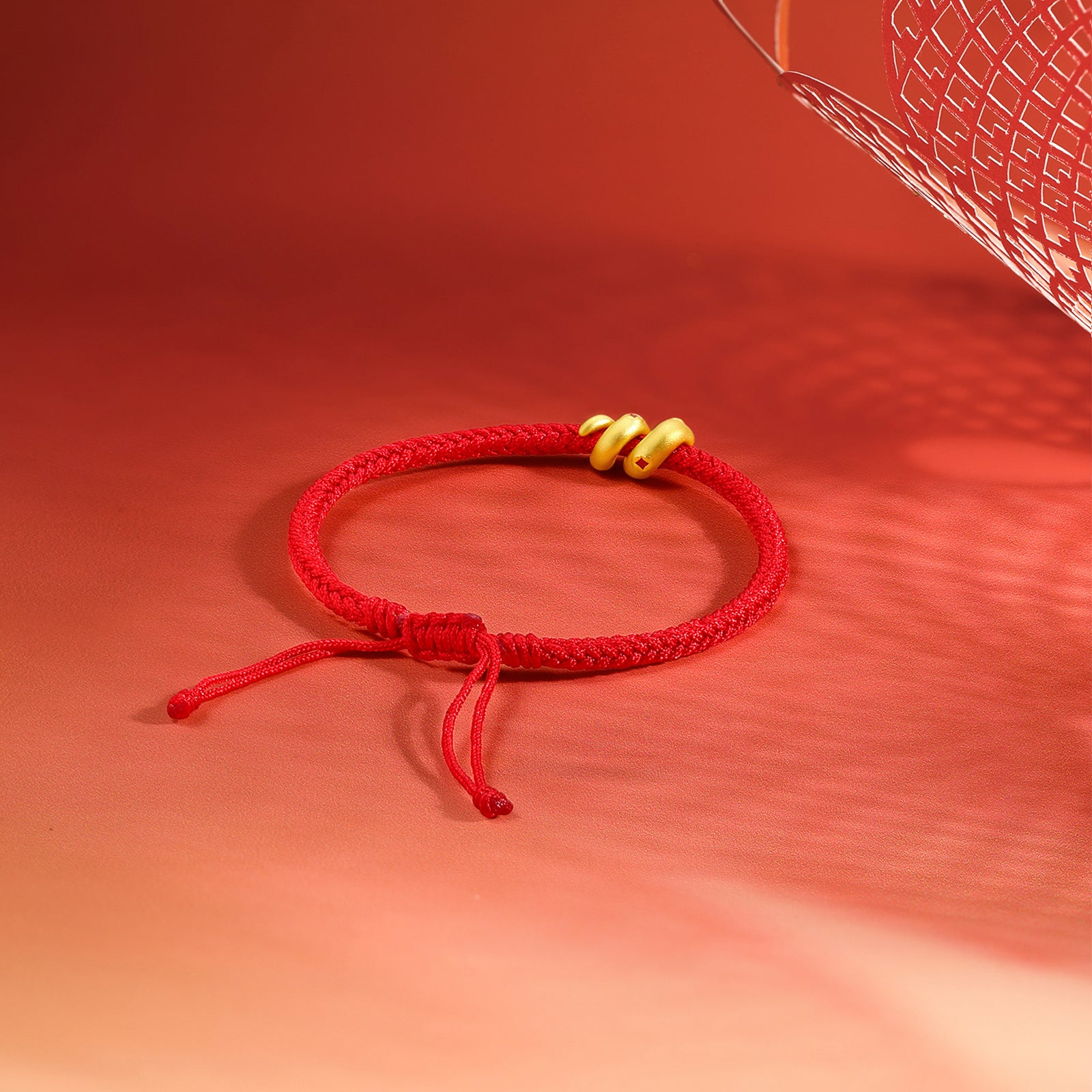 "Chinese Zodiac Snake" 24K Gold String Bracelet Snake 0.6-0.9g A1714412