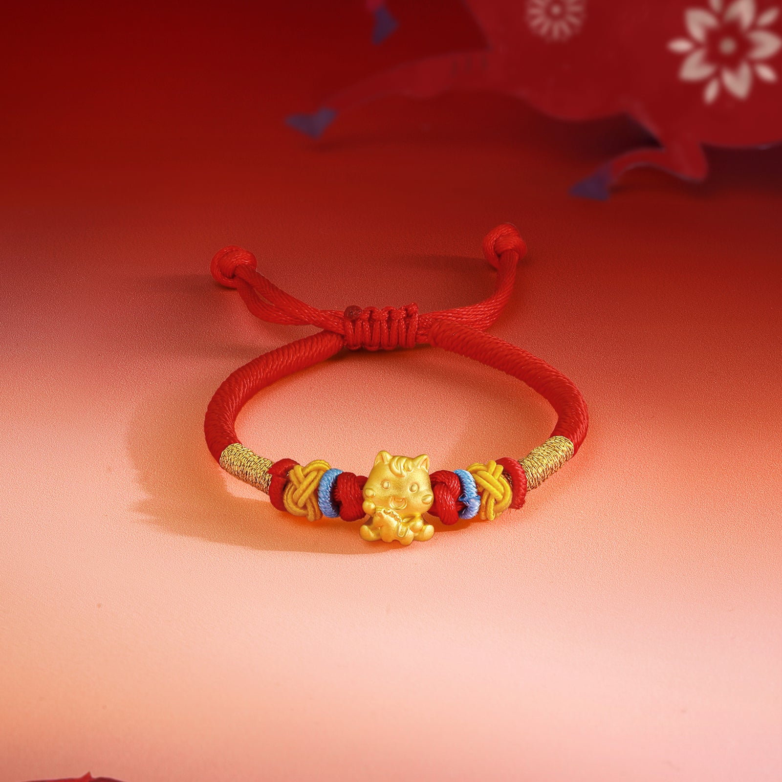 'Year of the Horse' 24K Gold String Bracelet Horse 0.6-0.9g 13cm-19cm A1715522