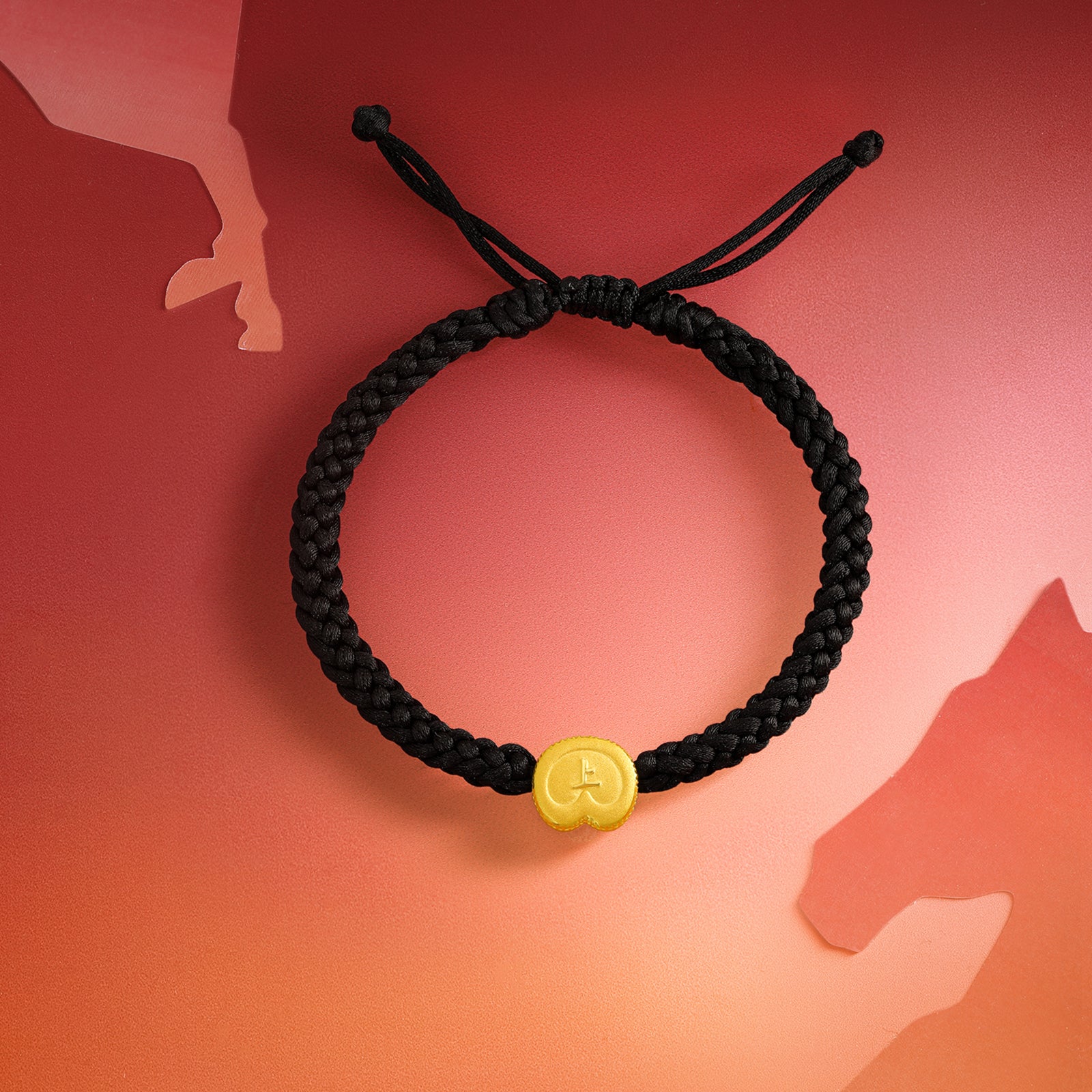 'Year of the Horse'  24K Gold String Bracelet 0.7-1g 18cm-24cm A1716117