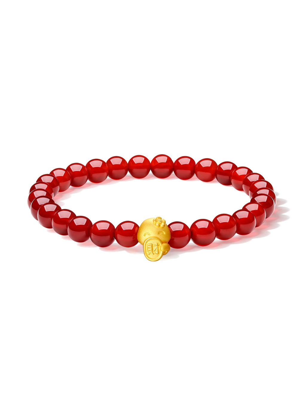 "Chinese Zodiac" 24K Gold Beaded Bracelet Agate 6-6.5mm Chinese Zodiac 0.4-0.6g