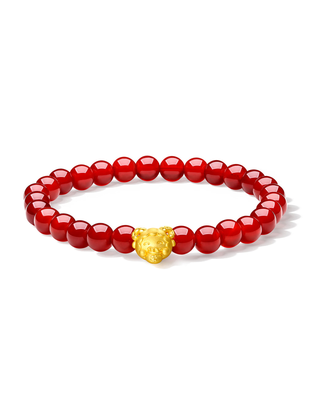 "Chinese Zodiac" 24K Gold Beaded Bracelet Agate 6-6.5mm Chinese Zodiac 0.4-0.6g