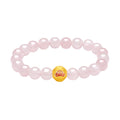 "Jiuhua Mountain" 24K Gold Beaded Bracelet Rose Quartz Lotus Flower A1914704