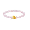 'Year of the Horse' 24K Gold Beaded Bracelet Rose Quartz Horse 0.35-0.55g 17cm A1915749