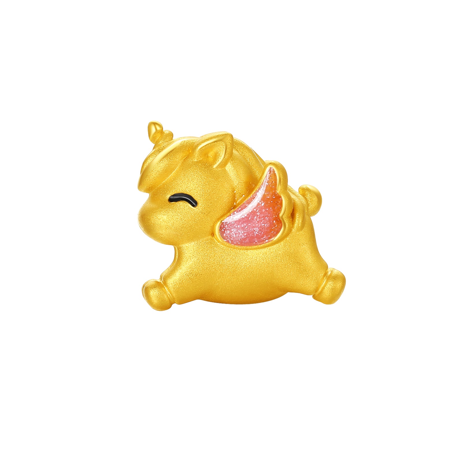 'Year of the Horse' 24K Gold Beaded Bracelet Rose Quartz Horse 0.35-0.55g 17cm A1915749