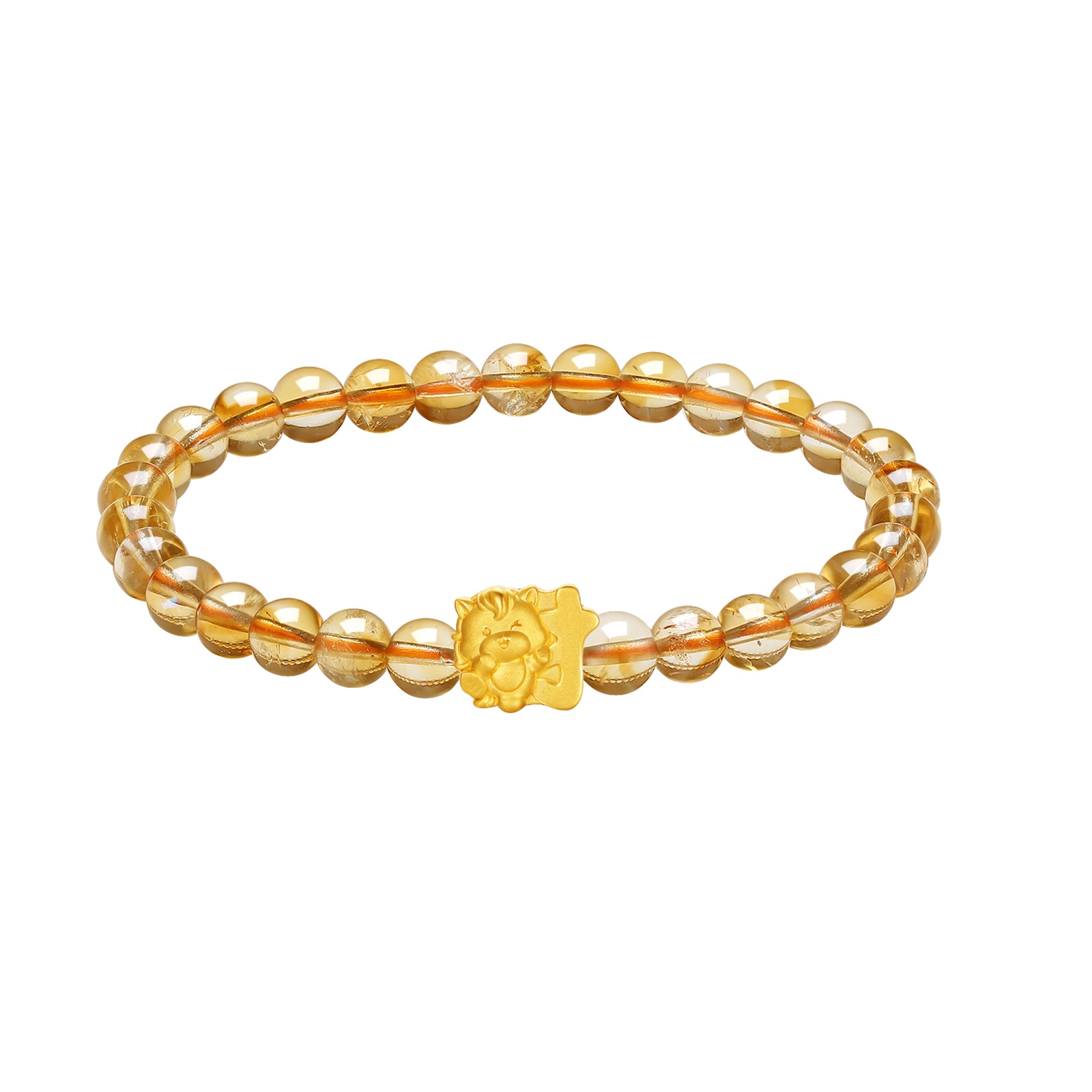 'Year of the Horse' 24K Gold Bracelet Citrine Horse Wealth Cai 0.6-0.9g 17cm A1915771