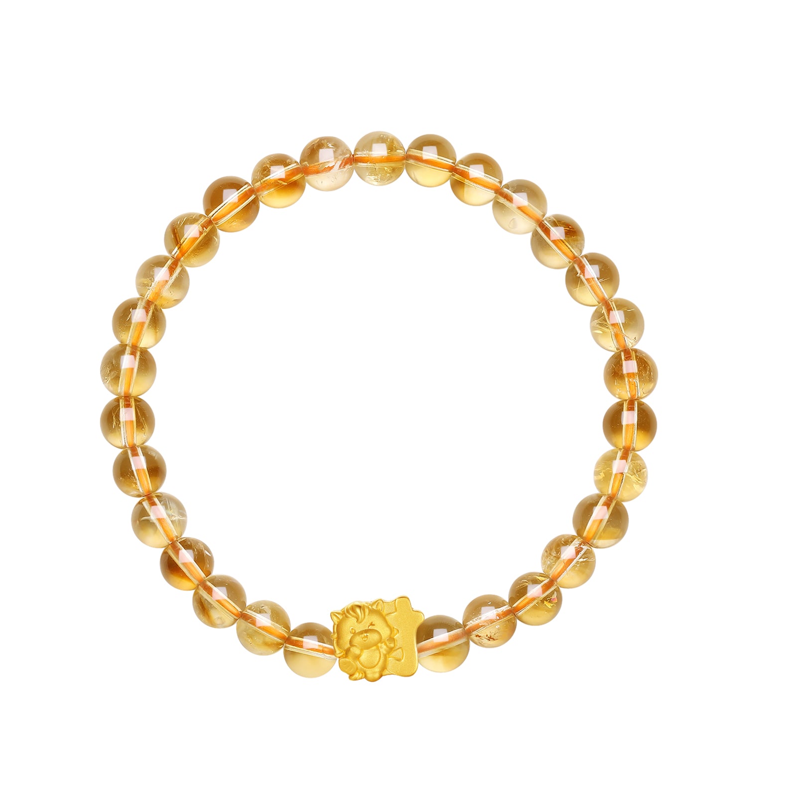 'Year of the Horse' 24K Gold Bracelet Citrine Horse Wealth Cai 0.6-0.9g 17cm A1915771