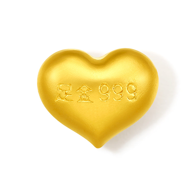 999.9 24K 金心形吊飾 1-1.02公克 A2010992