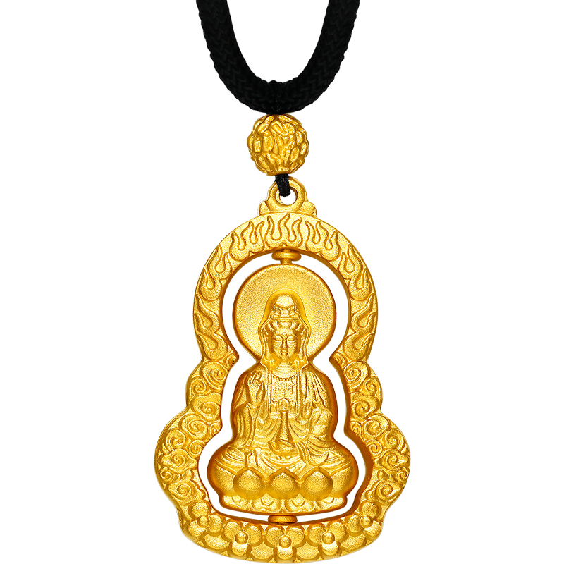 'Antiquity Gold' 999.9 24K Gold Pendant Necklace Buddha 21-22g AA043850