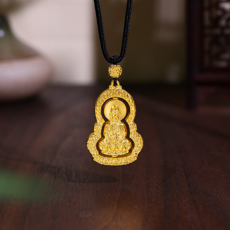 'Antiquity Gold' 999.9 24K Gold Pendant Necklace Buddha 21-22g AA043850