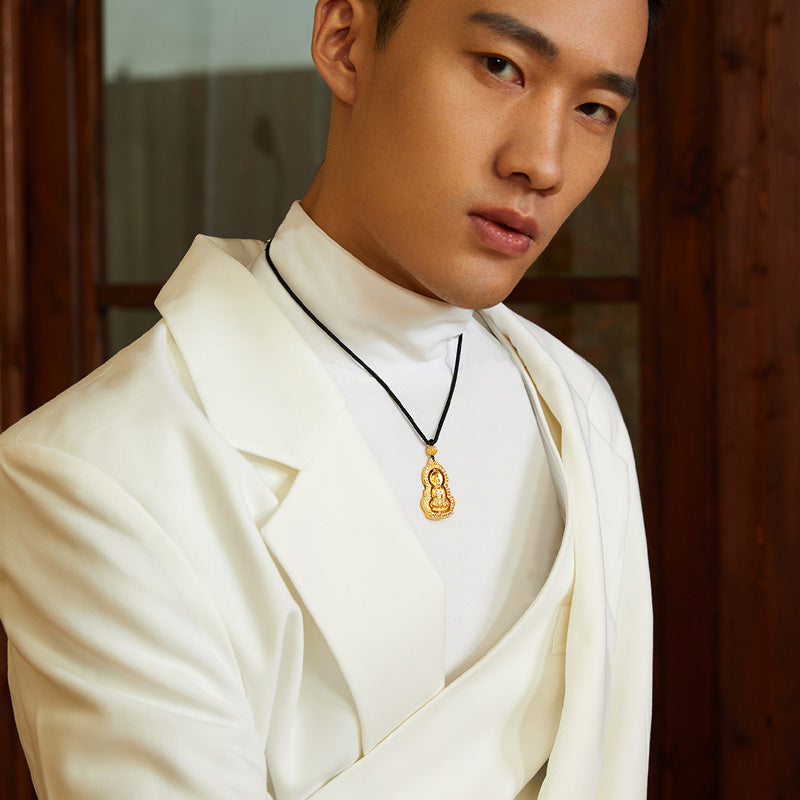 'Antiquity Gold' 999.9 24K Gold Pendant Necklace Buddha 21-22g AA043850