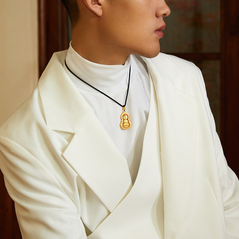 'Antiquity Gold' 999.9 24K Gold Pendant Necklace Buddha 21-22g AA043850